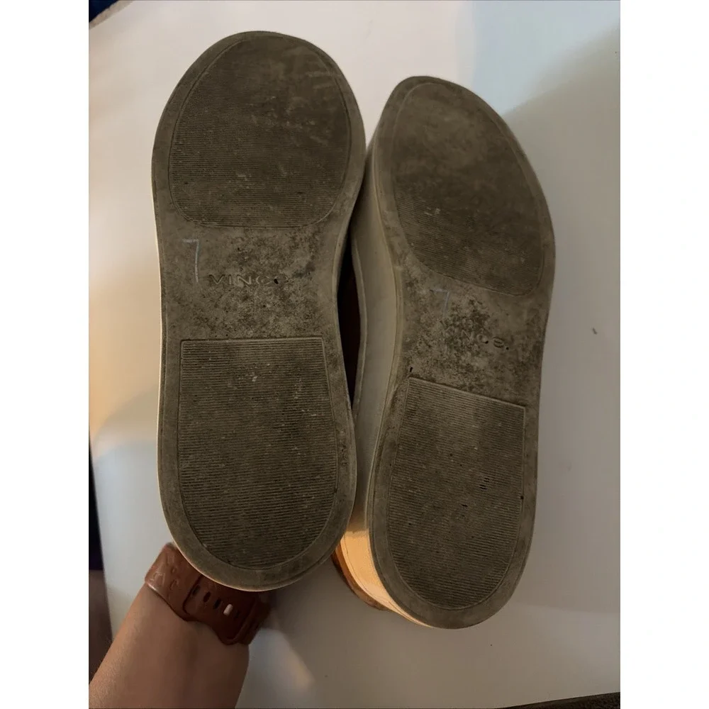 Vince Womens Warren Slip On Platform Sneaker Suede Tan/beige Size 8.5 US